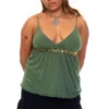 Vintage Y2K Green Sequin Tank Top - M/L