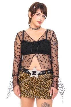 Everything Black Flutter Mesh Top -TUNNEL Vision Shop 000000nn 9332