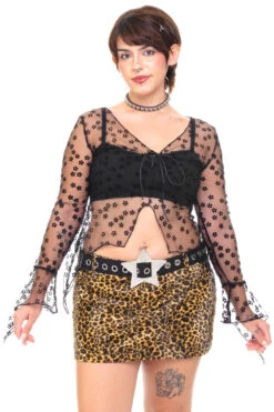 Everything Black Flutter Mesh Top -TUNNEL Vision Shop 000000nn 9333