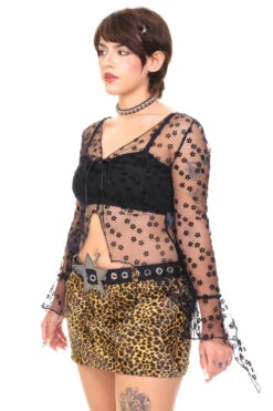 Everything Black Flutter Mesh Top -TUNNEL Vision Shop 000000nn 9334