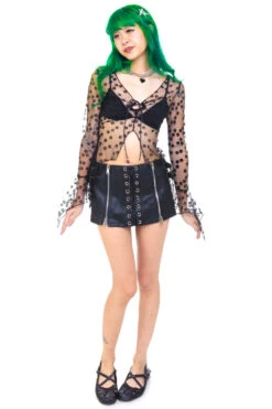 Everything Black Flutter Mesh Top -TUNNEL Vision Shop 000000nn 9406