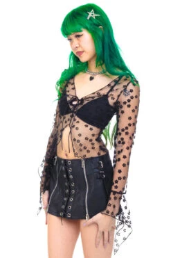 Everything Black Flutter Mesh Top -TUNNEL Vision Shop 000000nn 9408