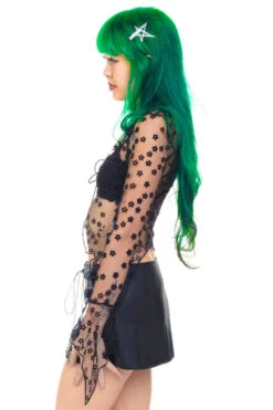 Everything Black Flutter Mesh Top -TUNNEL Vision Shop 000000nn 9409