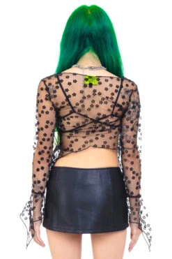 Everything Black Flutter Mesh Top -TUNNEL Vision Shop 000000nn 9410