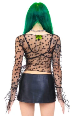 Everything Black Flutter Mesh Top -TUNNEL Vision Shop 000000nn 9411