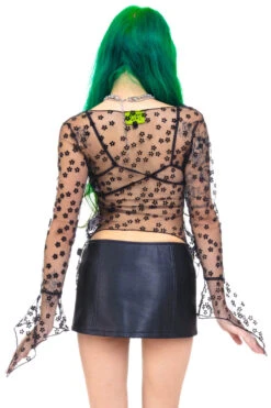 Everything Black Flutter Mesh Top -TUNNEL Vision Shop 000000nn 9412