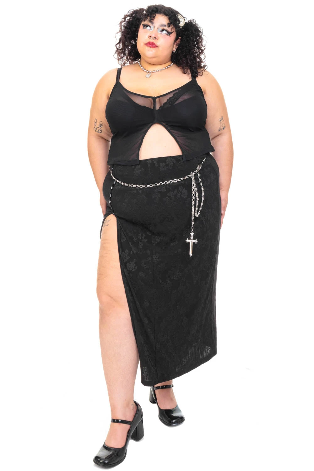 Siren Black High Slit Skirt 17 Siren Black High Slit Skirt - Image 17