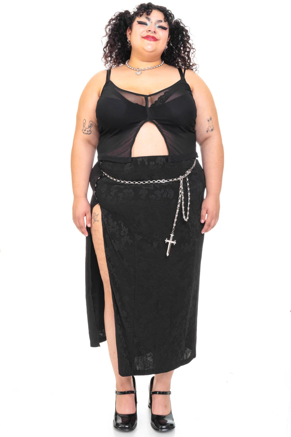 Siren Black High Slit Skirt 18 Siren Black High Slit Skirt - Image 18