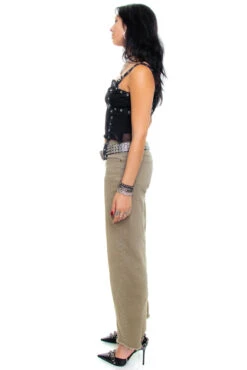 Vintage 90's Olive Green Stretch Denim Flares - S/M -TUNNEL Vision Shop 256A0359