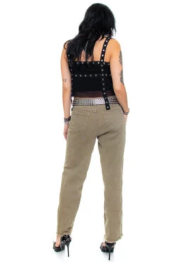 Vintage 90's Olive Green Stretch Denim Flares - S/M -TUNNEL Vision Shop 256A0360