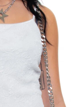 Vintage 90's White Textured Floral Dress - M 9 Vintage 90's White Textured Floral Dress - M -TUNNEL Vision Shop 256A0461