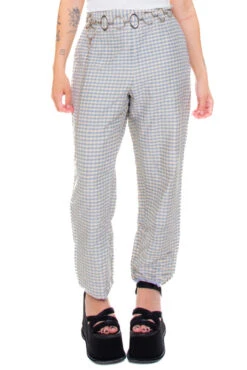Vintage 90's Genuine Silk Gingham Pants - S/M