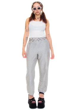 Vintage 90's Genuine Silk Gingham Pants - S/M -TUNNEL Vision Shop 256A0506
