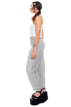 Vintage 90's Genuine Silk Gingham Pants - S/M -TUNNEL Vision Shop 256A0510