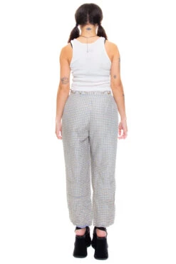 Vintage 90's Genuine Silk Gingham Pants - S/M -TUNNEL Vision Shop 256A0511
