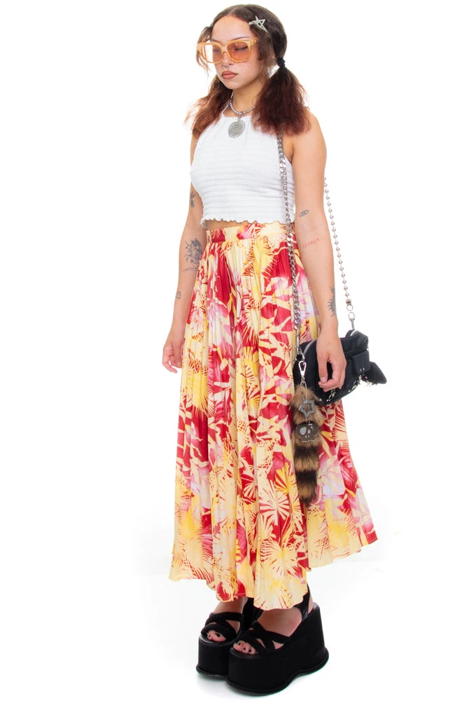 Vintage Y2K Vacation Pleated Maxi Skirt - XS/S 2 Vintage Y2K Vacation Pleated Maxi Skirt - XS/S - Image 2