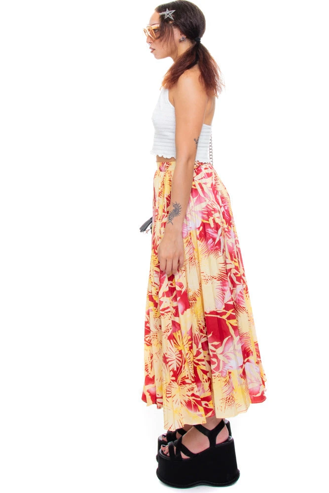 Vintage Y2K Vacation Pleated Maxi Skirt - XS/S 8 Vintage Y2K Vacation Pleated Maxi Skirt - XS/S - Image 8