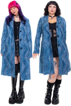 Mazzy Blue Cheetah Longline Jacket