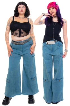 Reggie Blue Denim Cargo Baggies