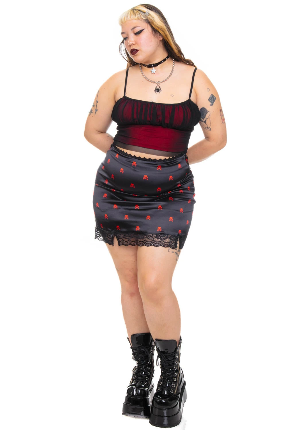 Kiki Heart Crossbones Lace-Trim Mini Skirt 18 Kiki Heart Crossbones Lace-Trim Mini Skirt - Image 18