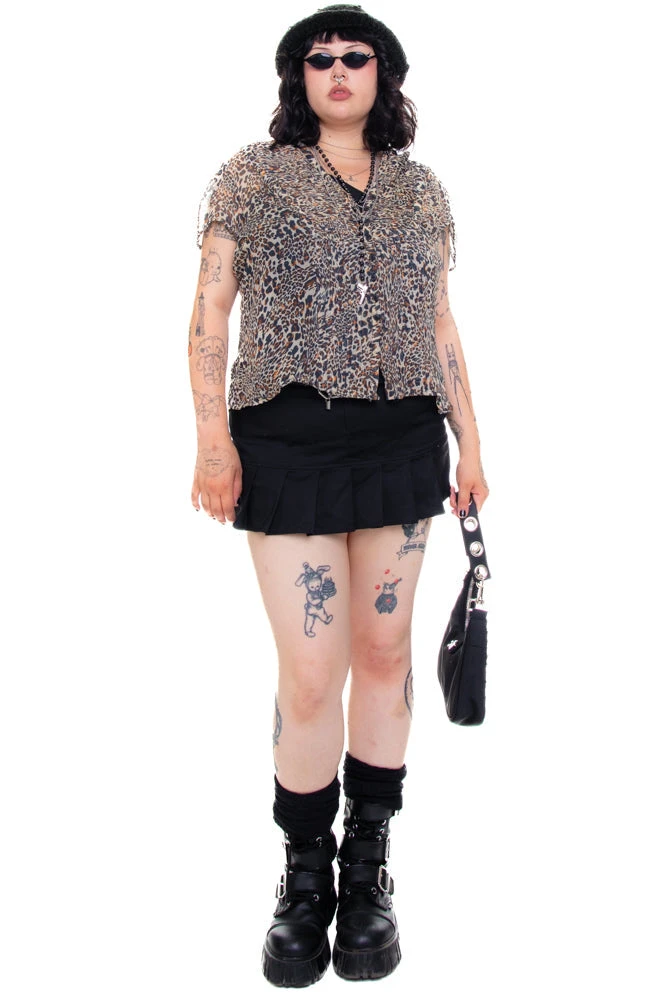 Vintage Y2K Rawr! Leopard Layered Blouse - XL/2X 2 Vintage Y2K Rawr! Leopard Layered Blouse - XL/2X - Image 2