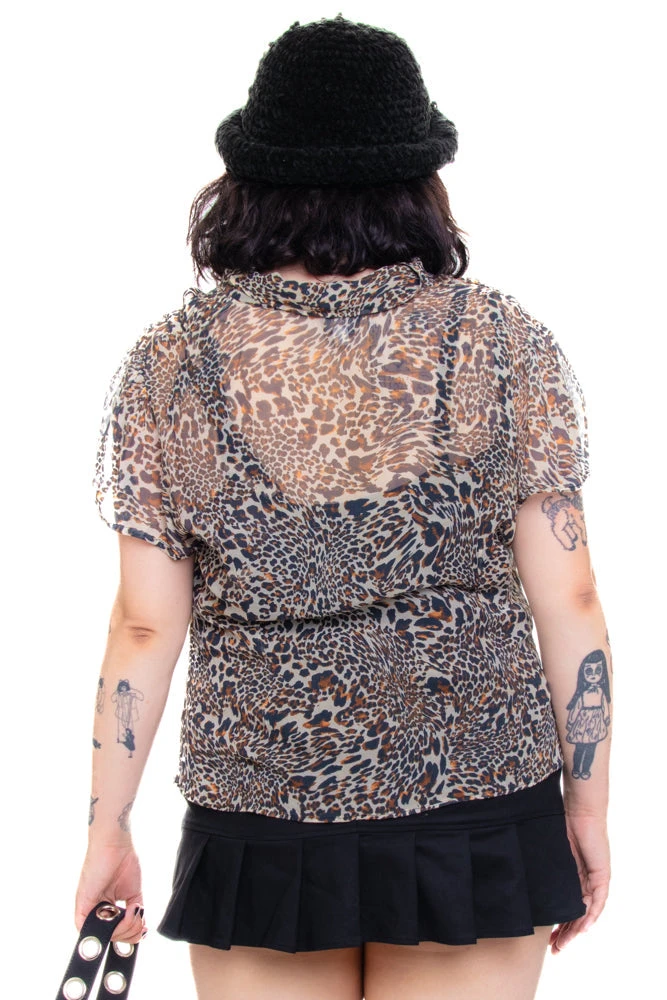 Vintage Y2K Rawr! Leopard Layered Blouse - XL/2X 5 Vintage Y2K Rawr! Leopard Layered Blouse - XL/2X - Image 5