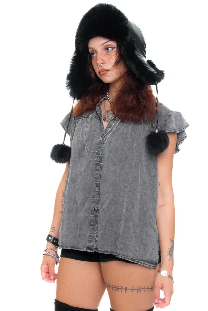 Vintage Y2K Stone Wash Peasant Blouse - S/M/L 3 Vintage Y2K Stone Wash Peasant Blouse - S/M/L - Image 3