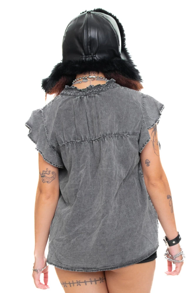 Vintage Y2K Stone Wash Peasant Blouse - S/M/L 5 Vintage Y2K Stone Wash Peasant Blouse - S/M/L - Image 5