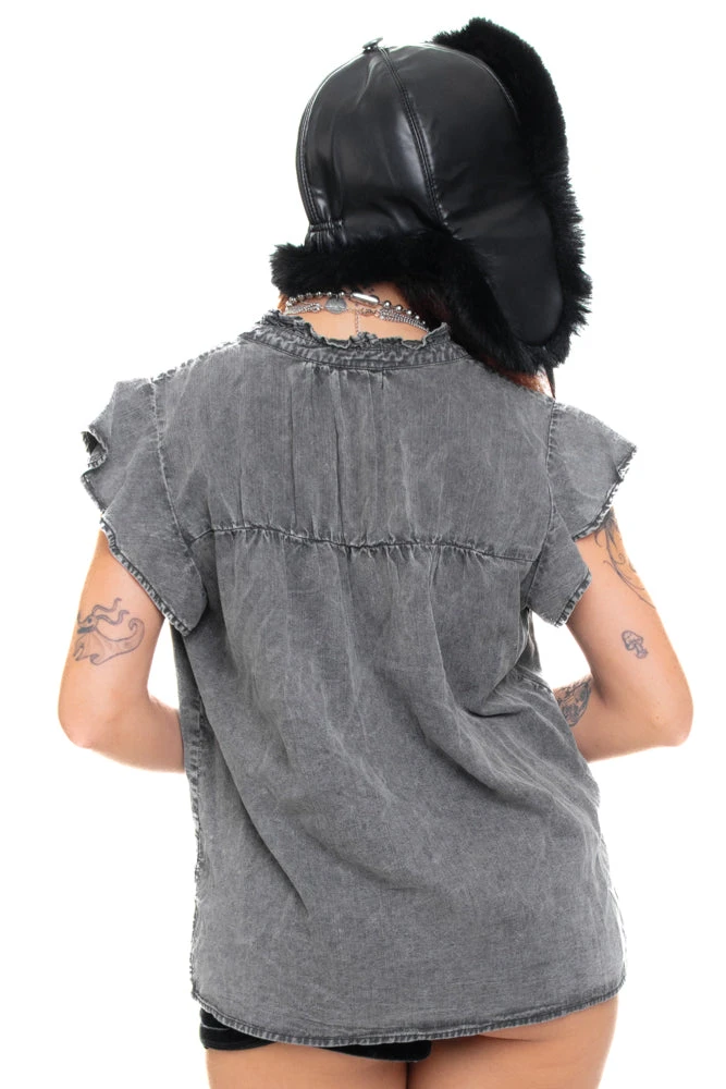 Vintage Y2K Stone Wash Peasant Blouse - S/M/L 6 Vintage Y2K Stone Wash Peasant Blouse - S/M/L - Image 6