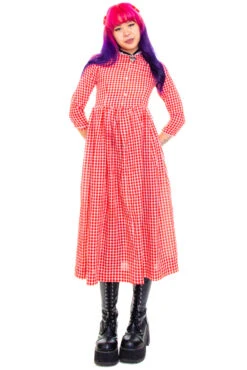 Vintage 70's Raggedy Anne Gingham Dolly Dress - XS