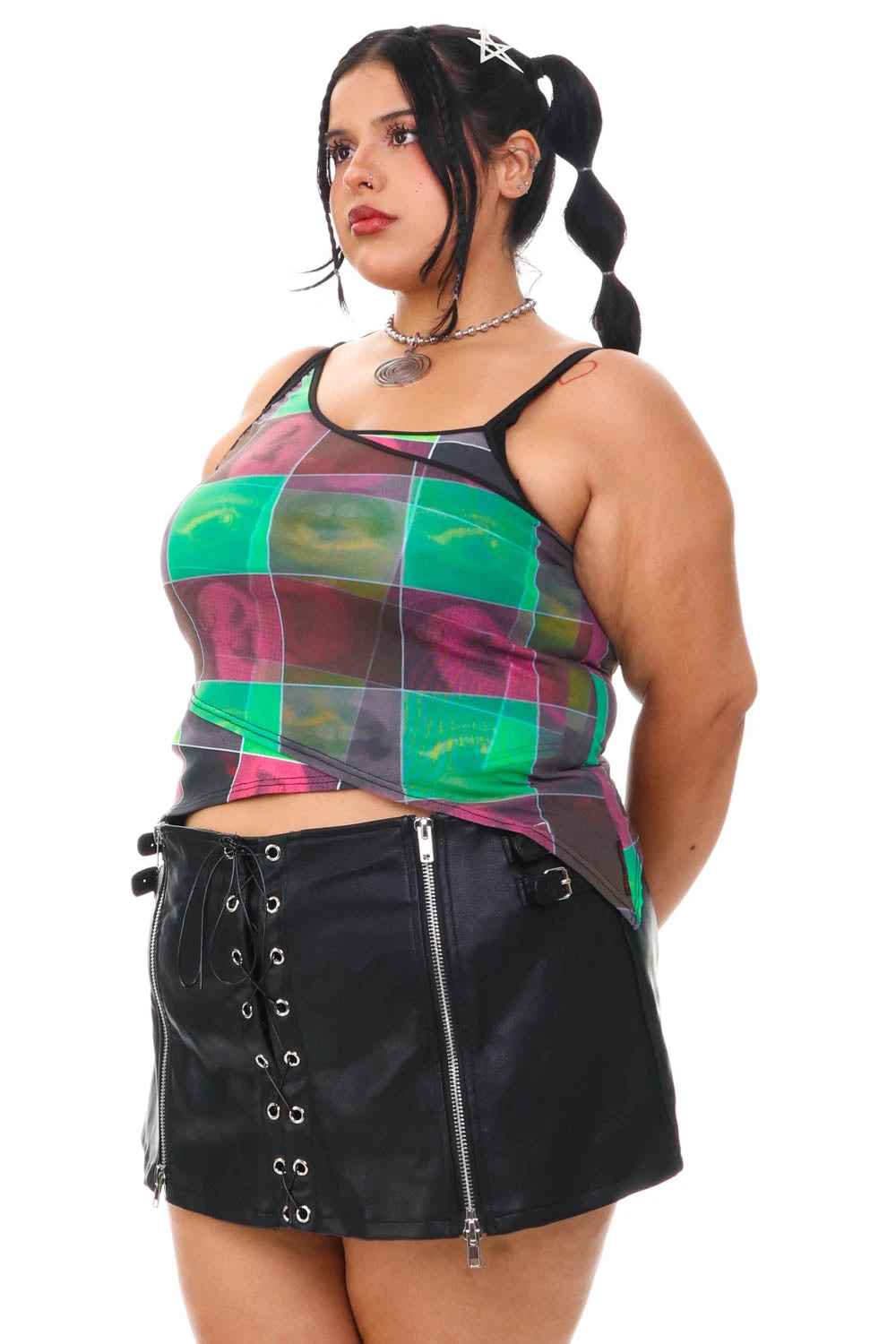 Disco Grid Print Criss-Cross Layer Top 18 Disco Grid Print Criss-Cross Layer Top - Image 18