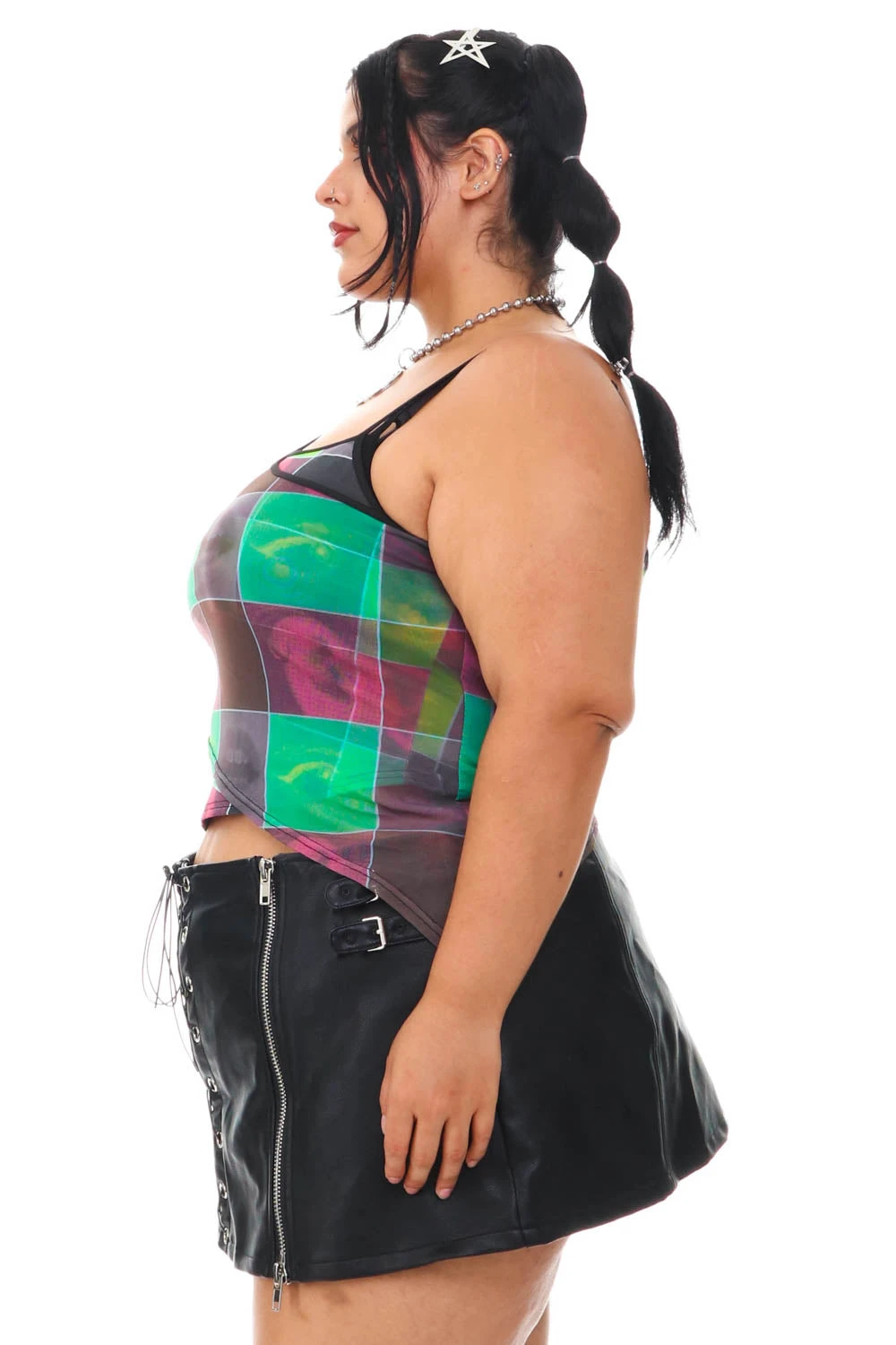 Disco Grid Print Criss-Cross Layer Top 19 Disco Grid Print Criss-Cross Layer Top - Image 19