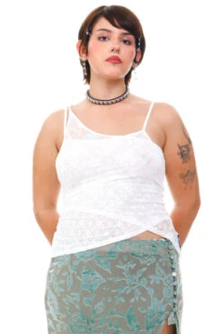 Disco White Lace Criss-Cross Layer Top 37 Disco White Lace Criss-Cross Layer Top -TUNNEL Vision Shop 256A5469copy