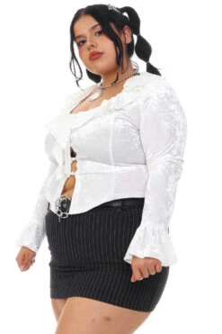 Vampy White Velvet Ruffle Blouse -TUNNEL Vision Shop 256A5648 b37eda03 ca9c 43d0 bec8 758f7dfcc3a4