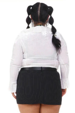 Vampy White Velvet Ruffle Blouse -TUNNEL Vision Shop 256A5652 5f689814 3cc8 4bf9 9b90 280d8f677a75