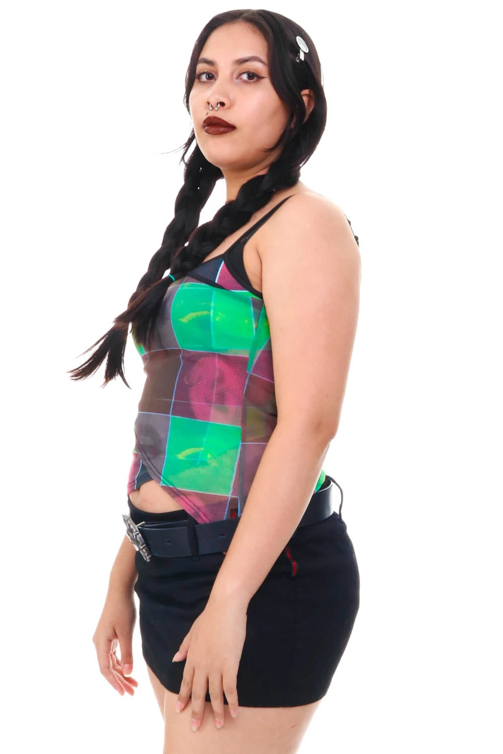 Disco Grid Print Criss-Cross Layer Top 8 Disco Grid Print Criss-Cross Layer Top - Image 8