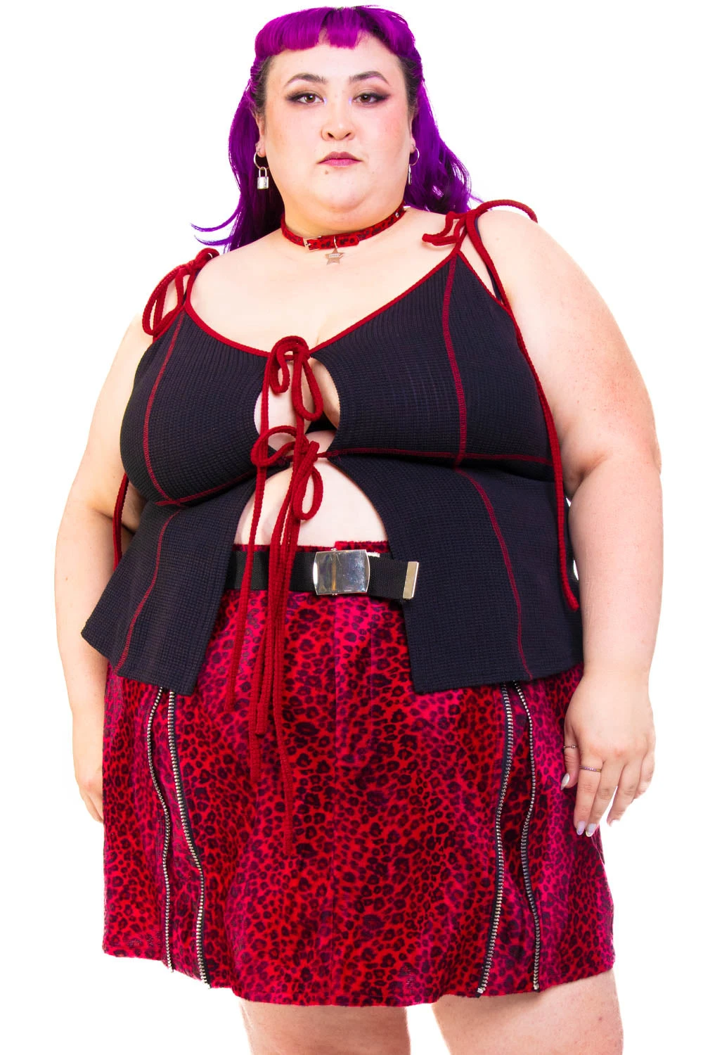 Black Thermal Tabby Tie Top 16 Black Thermal Tabby Tie Top - Image 16