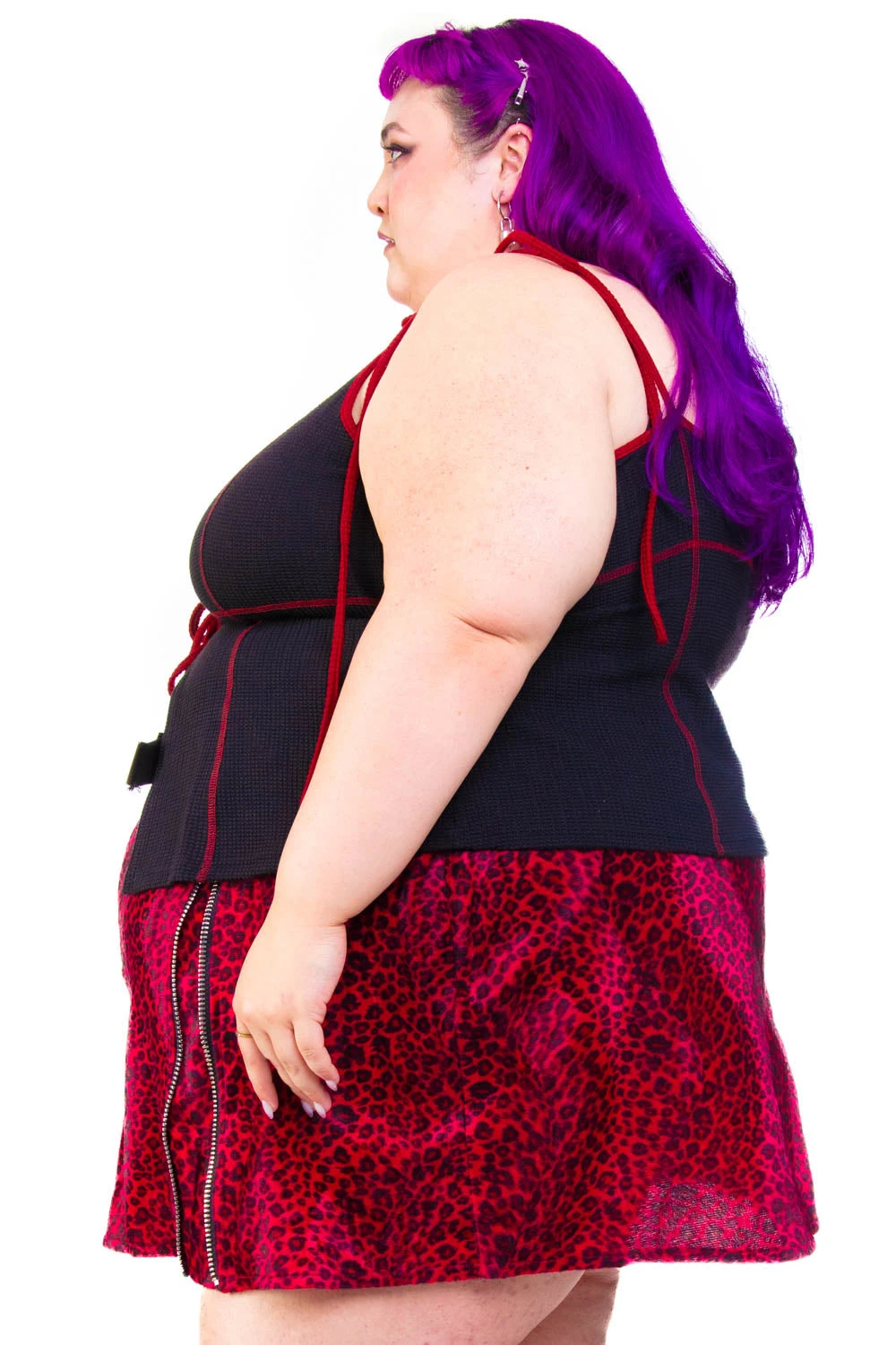 Black Thermal Tabby Tie Top 17 Black Thermal Tabby Tie Top - Image 17