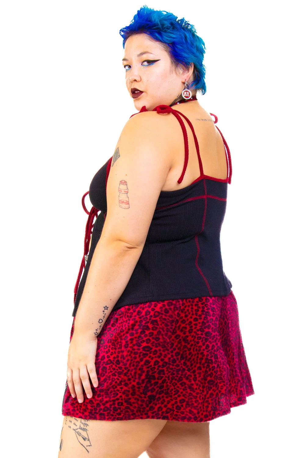 Black Thermal Tabby Tie Top 5 Black Thermal Tabby Tie Top - Image 5