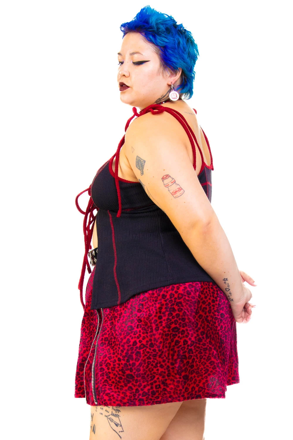 Black Thermal Tabby Tie Top 6 Black Thermal Tabby Tie Top - Image 6