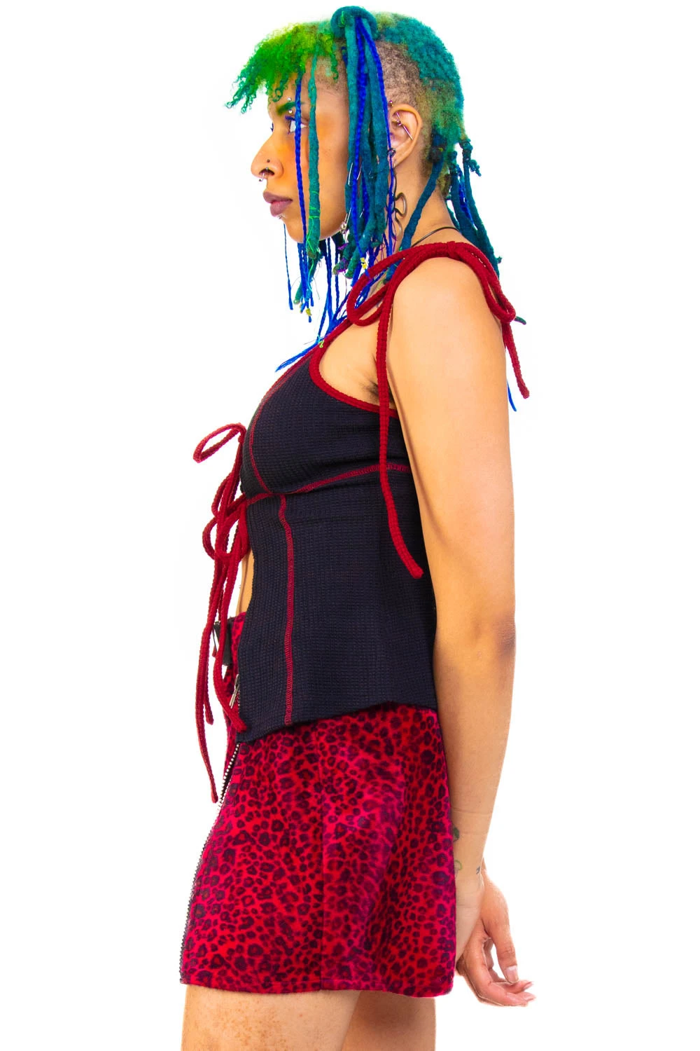 Black Thermal Tabby Tie Top 12 Black Thermal Tabby Tie Top - Image 12