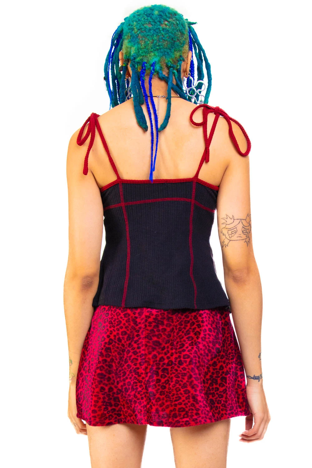 Black Thermal Tabby Tie Top 13 Black Thermal Tabby Tie Top - Image 13