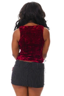 Evie Burgundy Velvet Lace-Up Top -TUNNEL Vision Shop 256A5993 9ad7e9de ed6f 45b4 87fb 7235700ace52