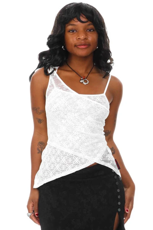 Disco White Lace Criss-Cross Layer Top 7 Disco White Lace Criss-Cross Layer Top - Image 7
