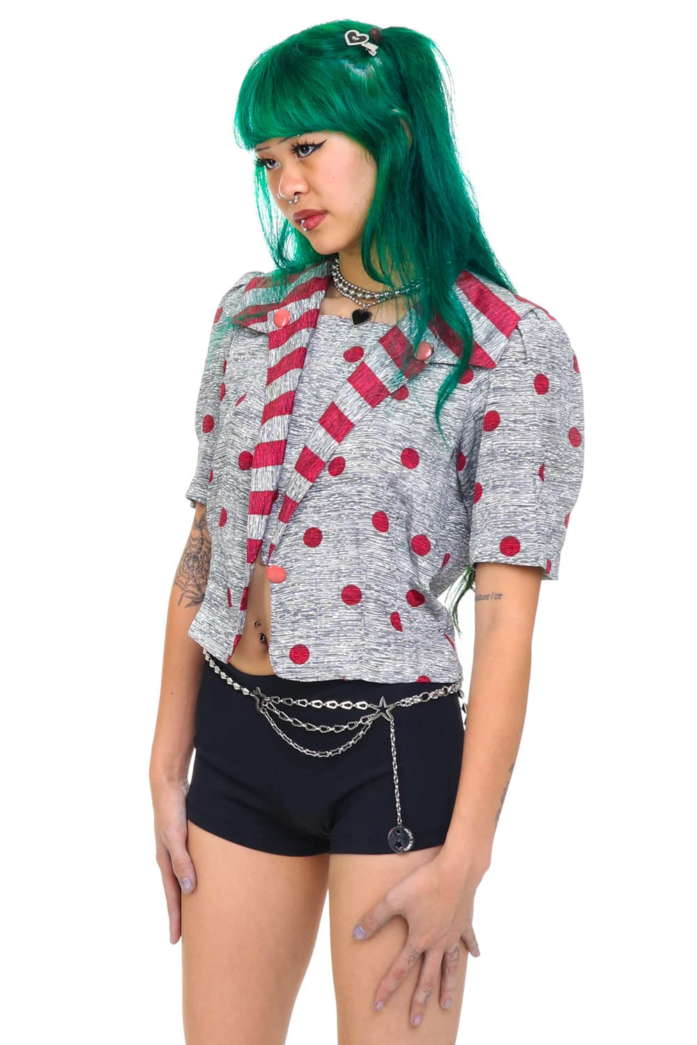 Vintage 80's Polka Dot Sailor Crop Top - XS/S 5 Vintage 80's Polka Dot Sailor Crop Top - XS/S - Image 5