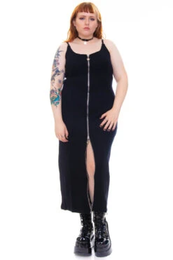 Black Zip-Down Rib Knit Maxi Dress 32 Black Zip-Down Rib Knit Maxi Dress -TUNNEL Vision Shop 256A8108 74dfe915 202e 4b70 aec7 36e63946ca21
