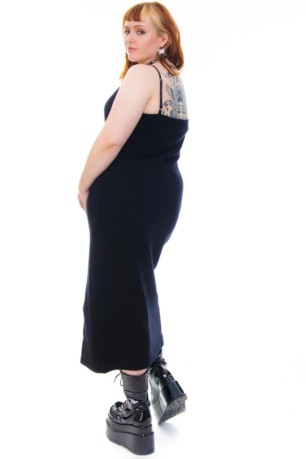 Black Zip-Down Rib Knit Maxi Dress 18 Black Zip-Down Rib Knit Maxi Dress - Image 18