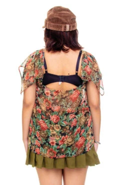 Vintage 90's Floral Tank Sheer Blouse - OSFM -TUNNEL Vision Shop 256A8363