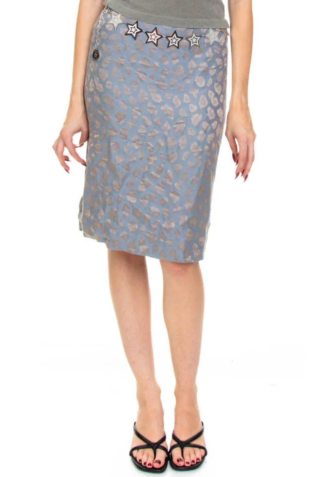 Vintage 90's Giorgio Armani Blue Metallic Leopard Skirt - S 1 Vintage 90's Giorgio Armani Blue Metallic Leopard Skirt - S