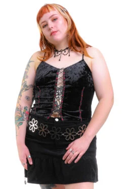 Ria Black Velvet Lace-Up Top -TUNNEL Vision Shop 256A8934 804de431 0ab1 43d7 abf9 2f9773aa10c2